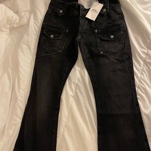Black BDG micro flare jeans